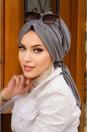 کلاه شنای حجاب طوسی زنانه Aişe Tesettür - کد 926151244