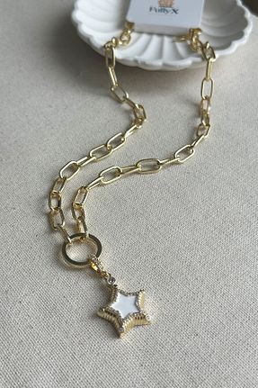 گردنبند استیل ( فولاد ) زرد زنانه استیل (فولاد) Modacaprea - کد 926150985