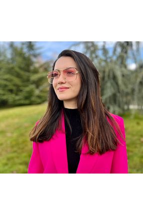 عینک آفتابی طلائی زنانه UV400 UBK Eyewear - کد 81127293