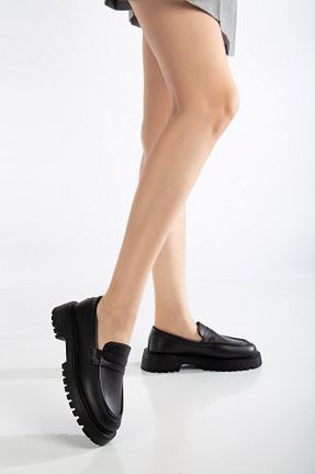 کفش لوفر مشکی زنانه چرم مصنوعی Zegeshoes - کد 921267587