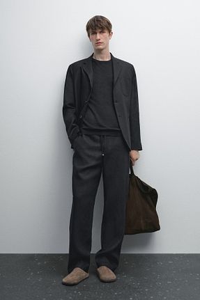 شلوار مشکی مردانه کتان Massimo Dutti - کد 926214822