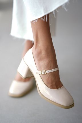 کفش پاشنه بلند کلاسیک نباتی زنانه چرم مصنوعی selinshoes - کد 926214404