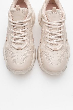 کفش اسنیکر بژ زنانه بند دار luvishoes - کد 926213722