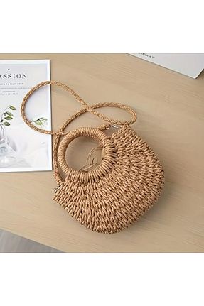 کیف دوشی قهوه ای زنانه حصیر samilon - کد 926178223