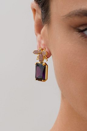 گوشواره جواهر طلائی زیرکن EG Jewels Atelier - کد 926233742