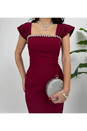 لباس مجلسی و فارغ التحصیلی زرشکی زنانه بافتنی Zoe Zoe - کد 925776998