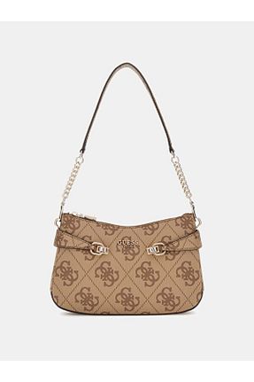 کیف دوشی قهوه ای زنانه پلی اورتان Guess - کد 905525444