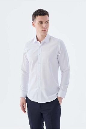 پیراهن سفید مردانه اسلیم فیت Jakamen - کد 6051146
