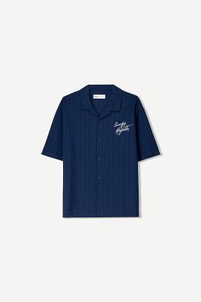 پیراهن آبی مردانه اسلیم Bershka - کد 926220421