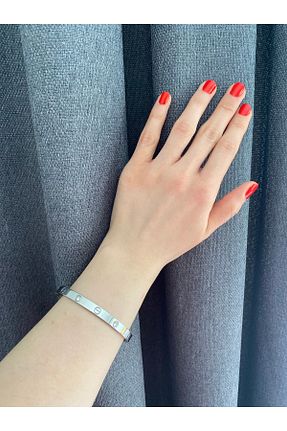دستبند استیل (فولاد) طوسی زنانه استیل ضد زنگ Lucky BE Collection - کد 926254586