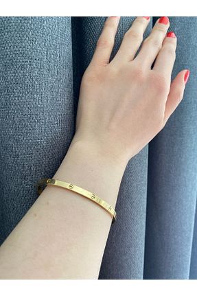 دستبند استیل (فولاد) زرد زنانه استیل ضد زنگ Lucky BE Collection - کد 926258498