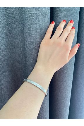دستبند استیل (فولاد) طوسی زنانه استیل ضد زنگ Lucky BE Collection - کد 926254586