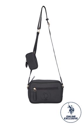 کیف پستچی مشکی زنانه چرم مصنوعی U.S. Polo Assn. - کد 300253546