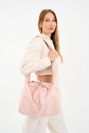کیف دوشی صورتی زنانه پارچه ای fluffy - کد 890538968