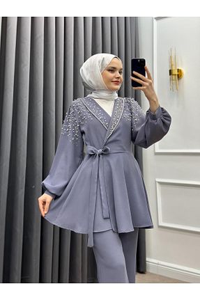 ست بالاتنه و پائین تنه طوسی زنانه رگولار bezenstore - کد 926307433