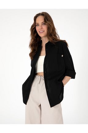 پیراهن قهوه ای زنانه اورسایز Pierre Cardin - کد 926299800