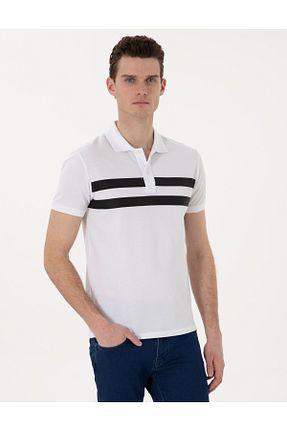 پولوشرت سفید مردانه %100 پنبه Pierre Cardin - کد 926302536