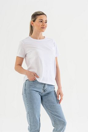 تیشرت سفید زنانه رگولار SWOMA - کد 926328451