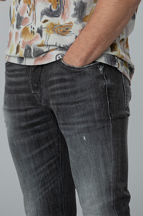 شلوار جین طوسی مردانه پاچه تنگ Lufian - کد 38133719