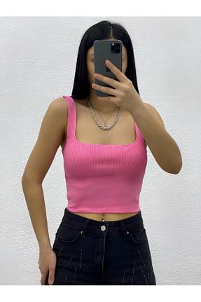 بلوز صورتی زنانه یقه مربعی Entrendburada - کد 926333862
