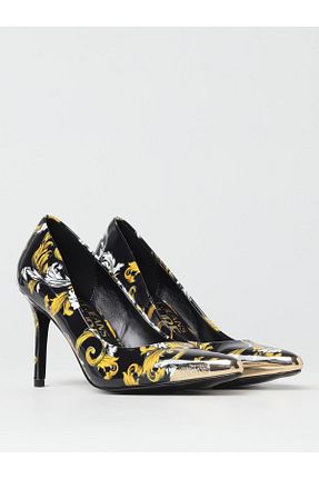 کفش پاشنه بلند کلاسیک مشکی زنانه چرم Versace - کد 926335953