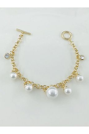 دستبند جواهر زرد زنانه مروارید DS DİAMONDSHOP - کد 926356017