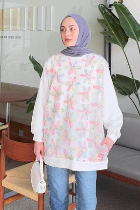 سوئیشرت حجاب صورتی زنانه پنبه پلی استر lamelif - کد 926348434