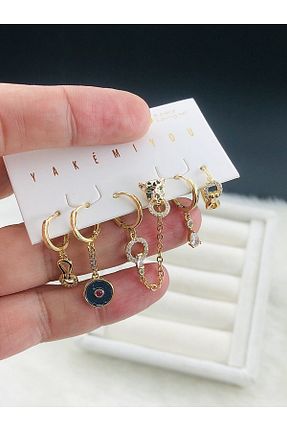 گوشواره جواهر زرد زیرکن DS DİAMONDSHOP - کد 926351639