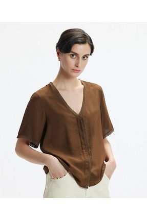 پیراهن قهوه ای زنانه رگولار Yargıcı - کد 822147727