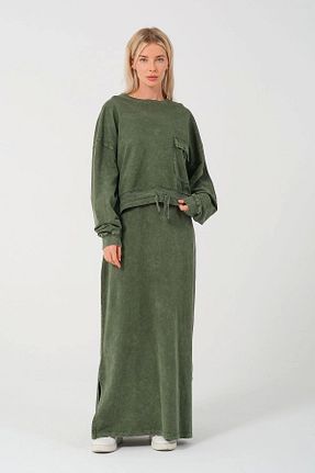 ست بالاتنه و پائین تنه خاکی زنانه بافت Butik - کد 891075261