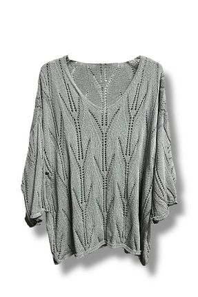 بلوز طوسی زنانه طرح دار Butik - کد 891061839