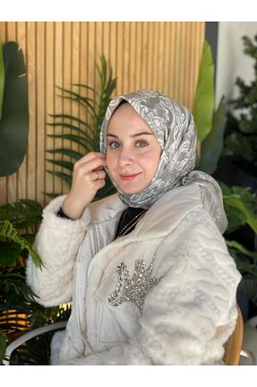 روسری طوسی پنبه ای Emproyal - کد 926364282