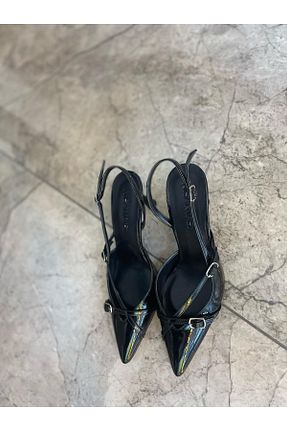 کفش پاشنه بلند کلاسیک مشکی زنانه چرم لاکی MODA - کد 926711564