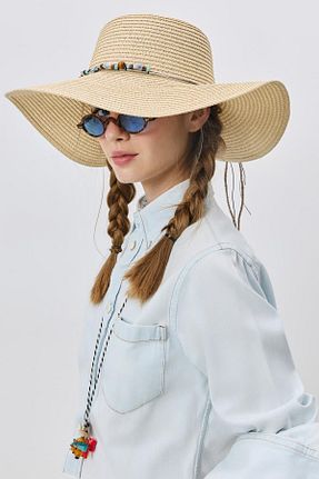 کلاه بژ زنانه حصیر C&CITY - کد 924463685
