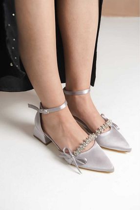 کفش پاشنه بلند کلاسیک طوسی زنانه چرم لاکی ay ayfam shoes - کد 926373491