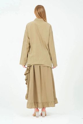 پیراهن سبز زنانه سایز بزرگ Butik - کد 886504014