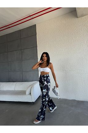 شلوار مشکی زنانه ساتن FioriModa - کد 926361381