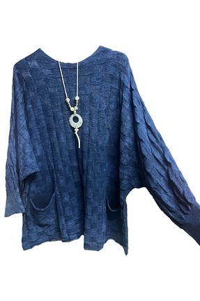 بلوز سرمه ای زنانه رگولار Butik - کد 888135916