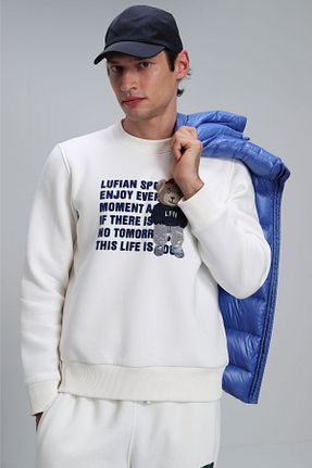 سوئیشرت سفید مردانه چاپی Lufian - کد 758738722