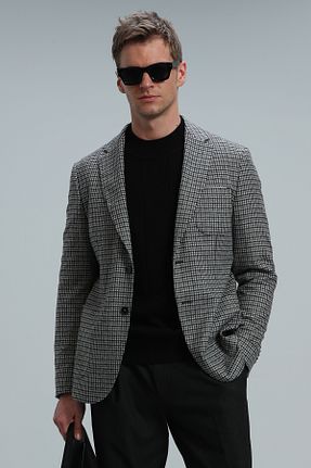 کت بلیزر طوسی مردانه بافتنی Lufian - کد 801409702