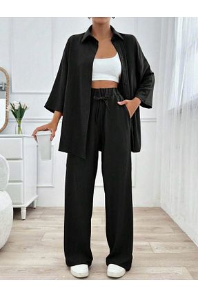ست بالاتنه و پائین تنه مشکی زنانه بافت only moon - کد 926407110