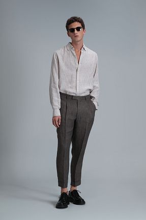 پیراهن بژ مردانه رگولار Lufian - کد 830231051