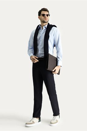 پیراهن آبی مردانه رگولار Kiğılı - کد 802541546
