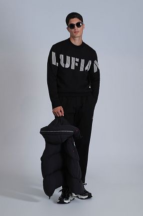 سوئیشرت مشکی مردانه ساده Lufian - کد 859385909
