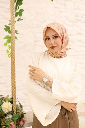دستمال گردن نارنجی زنانه پنبه ای Silk Home - کد 887471672