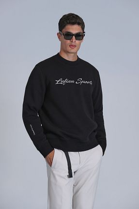 سوئیشرت مشکی مردانه چاپی Lufian - کد 860797510