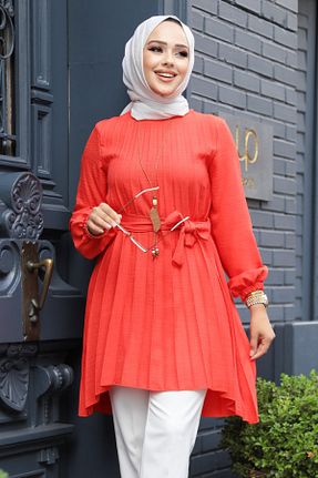 تونیک حجاب صورتی زنانه پنبه پلی استر Neva Style - کد 857107278