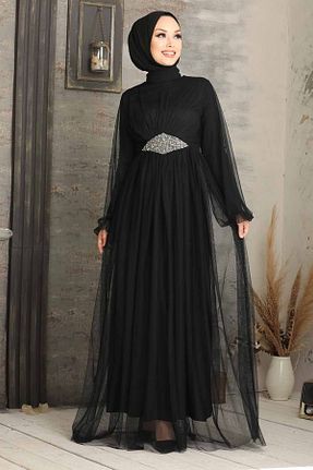 لباس مجلسی حجاب مشکی زنانه یقه دوچرخه Neva Style - کد 131424058