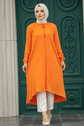 تونیک حجاب نارنجی زنانه مخلوط پلی استر Neva Style - کد 744566006