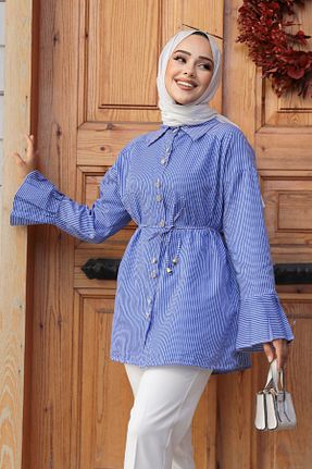 تونیک حجاب سرمه ای زنانه پلی استر Neva Style - کد 852888543